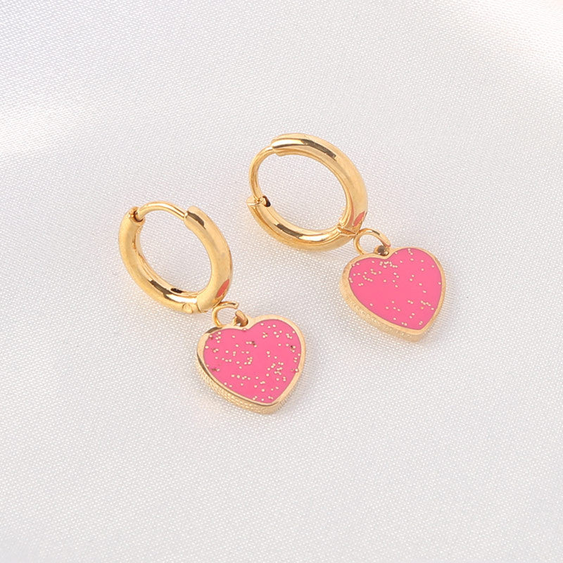 Wholesale Personalized Love Heart Shaped Stainless Steel Earrings ACC-ES-MuShan062