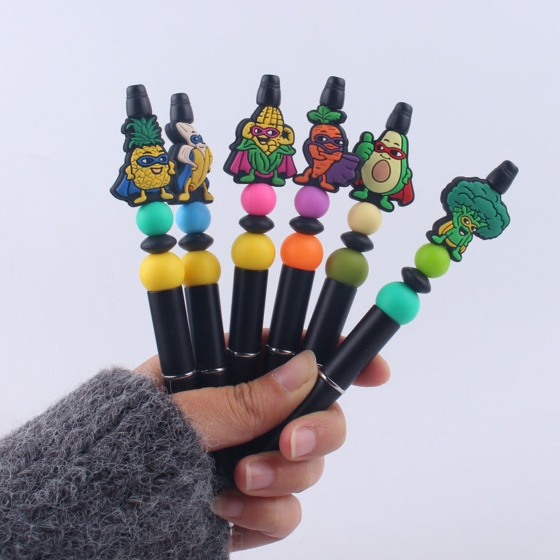 Wholesale Cartoon fruit series  handmade beaded ballpoint pen