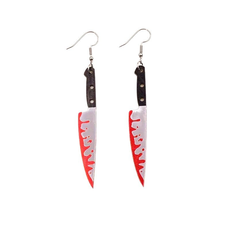 Wholesale Halloween Bloody Knife Earrings