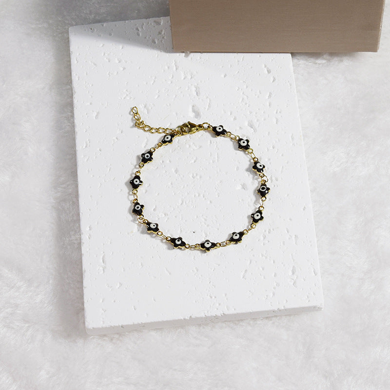 Wholesale Stainless Steel 18K Turkish Devil's Eye Bracelet