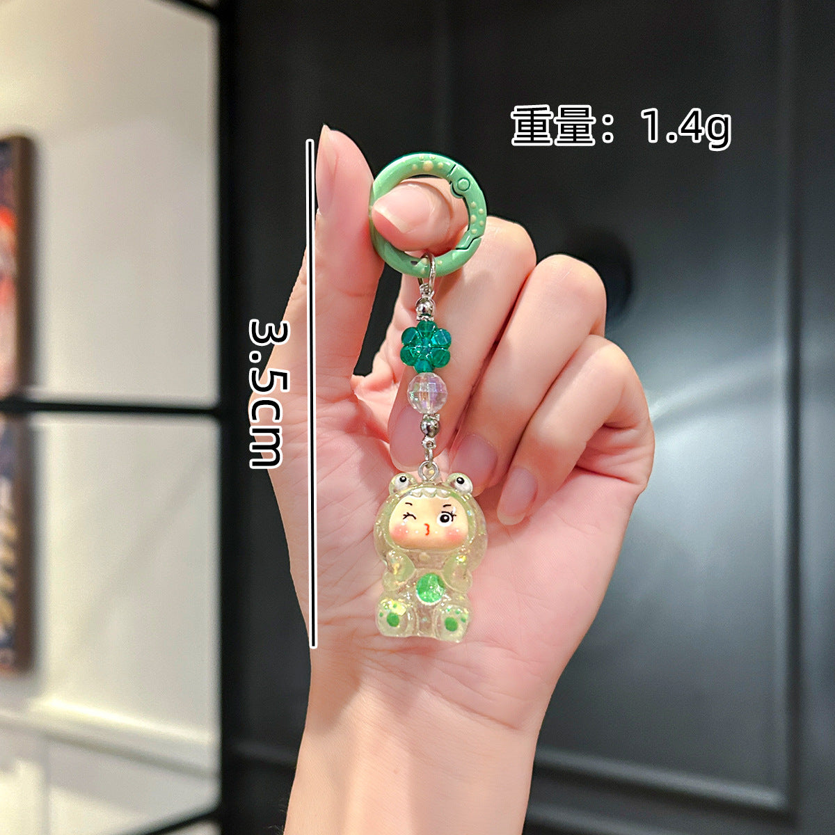 Wholesale Creative Transparent Frog Baby Keychain