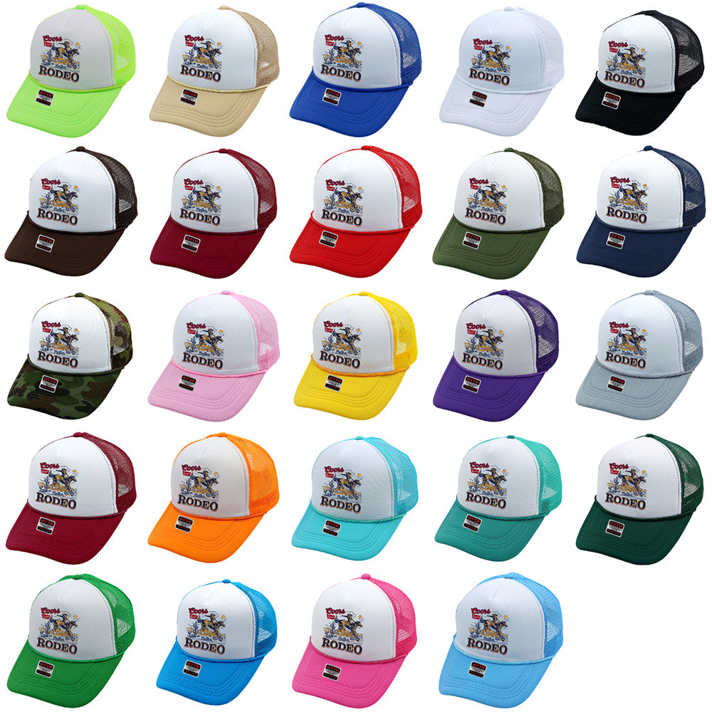 Wholesale Trucker Hat Denim Print Sponge Mesh Cap Baseball Cap ACC-HT-HaiPu015