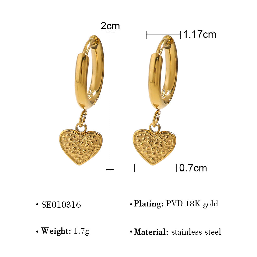 Wholesale Heart Diamond Series Retro Earrings