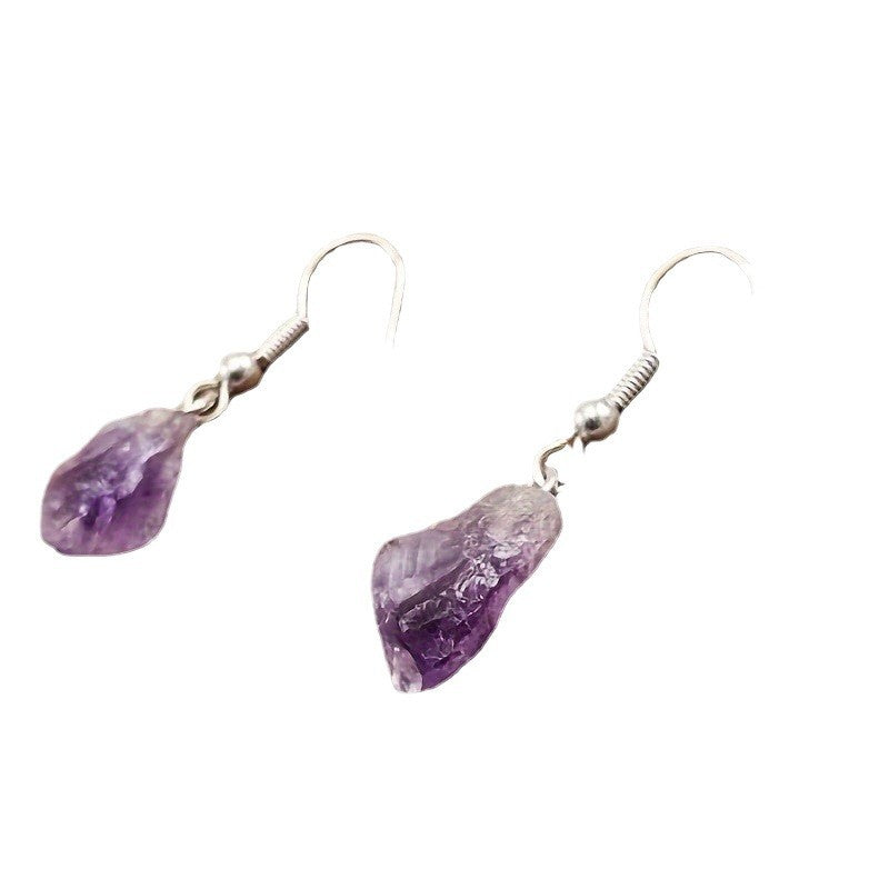 Wholesale natural amethyst stone earrings