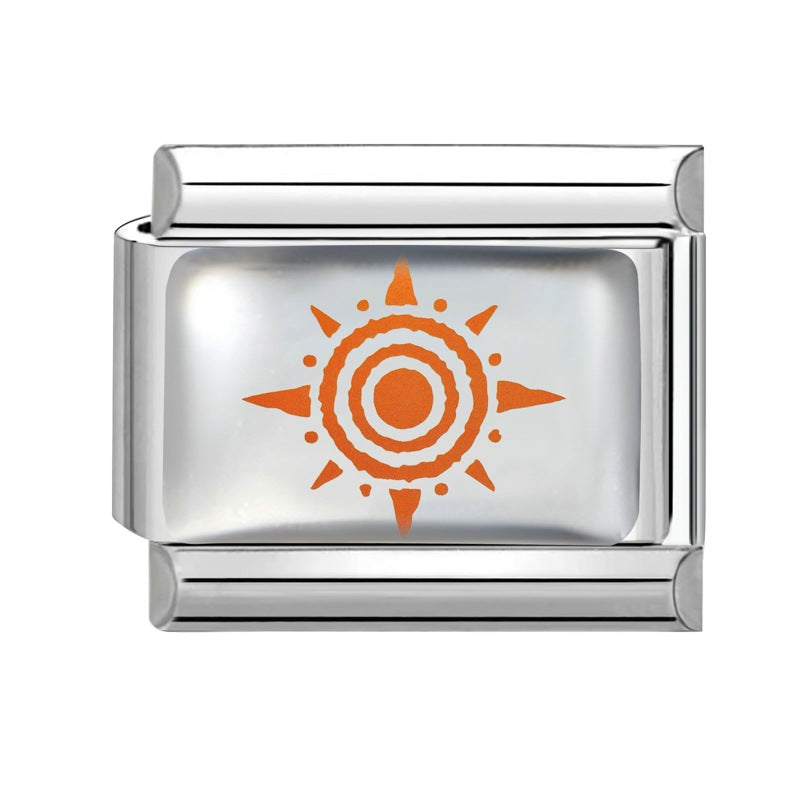 Wholesale 9mm Italian Charm Starter Bracelets DIY square Single Section Creative Stainless Steel Composable Bracelet