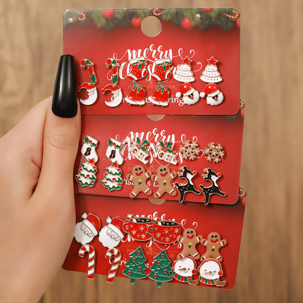 Wholesale Christmas Earrings Set Snowflake Elk Christmas Tree Earrings ACC-ES-Zhey004