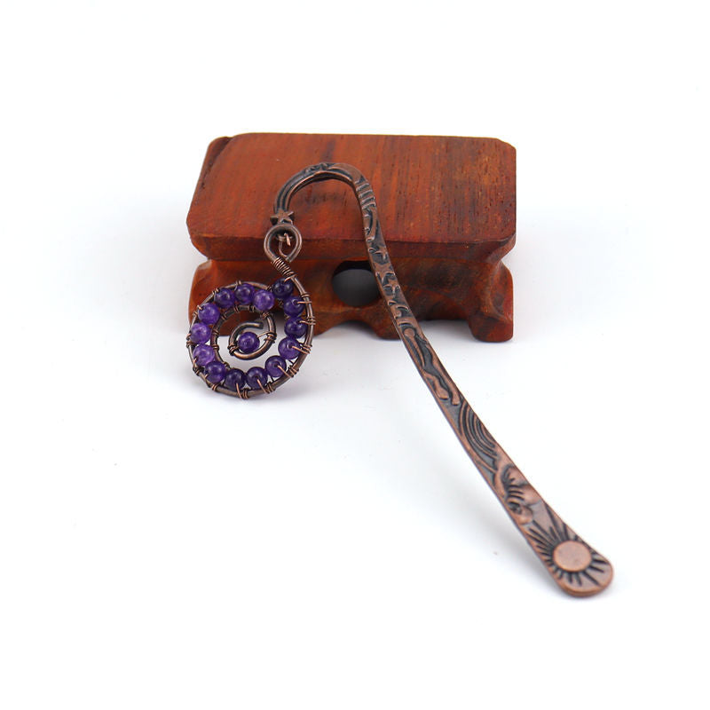 Wholesale Natural Stone Colorful Crystal Beads Conch Tree of Life Bookmark ACC-BM-HanX005