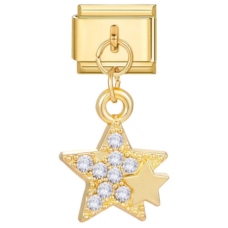 Wholesale Italian Charm Bracelet 9mm DIY Splicing Heart Pendant Titanium Steel Composable Bracelet