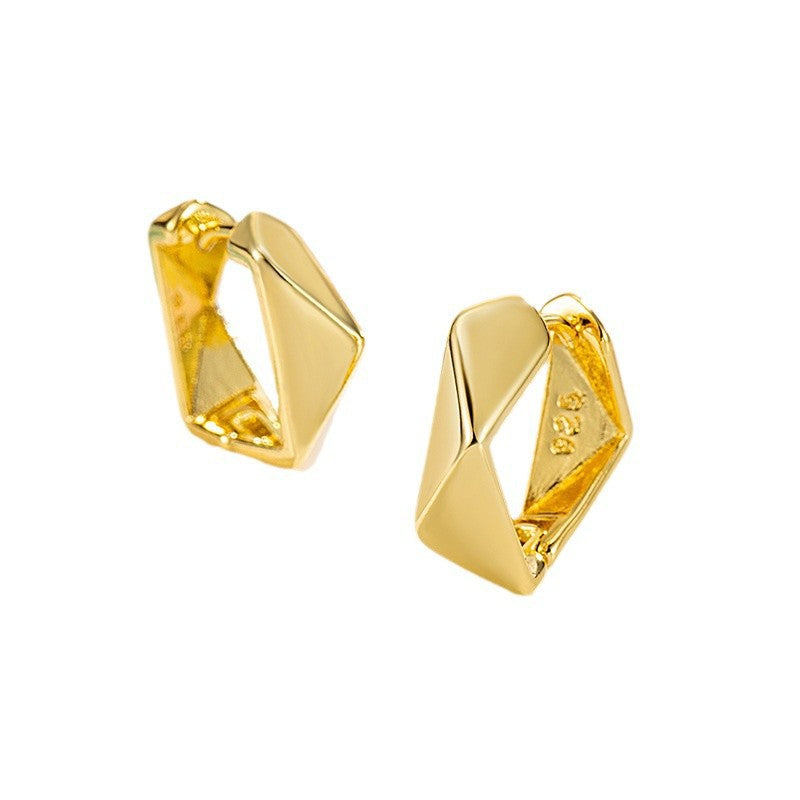 Wholesale S925 Sterling Silver  Irregular Three-dimensional Circle Earrings