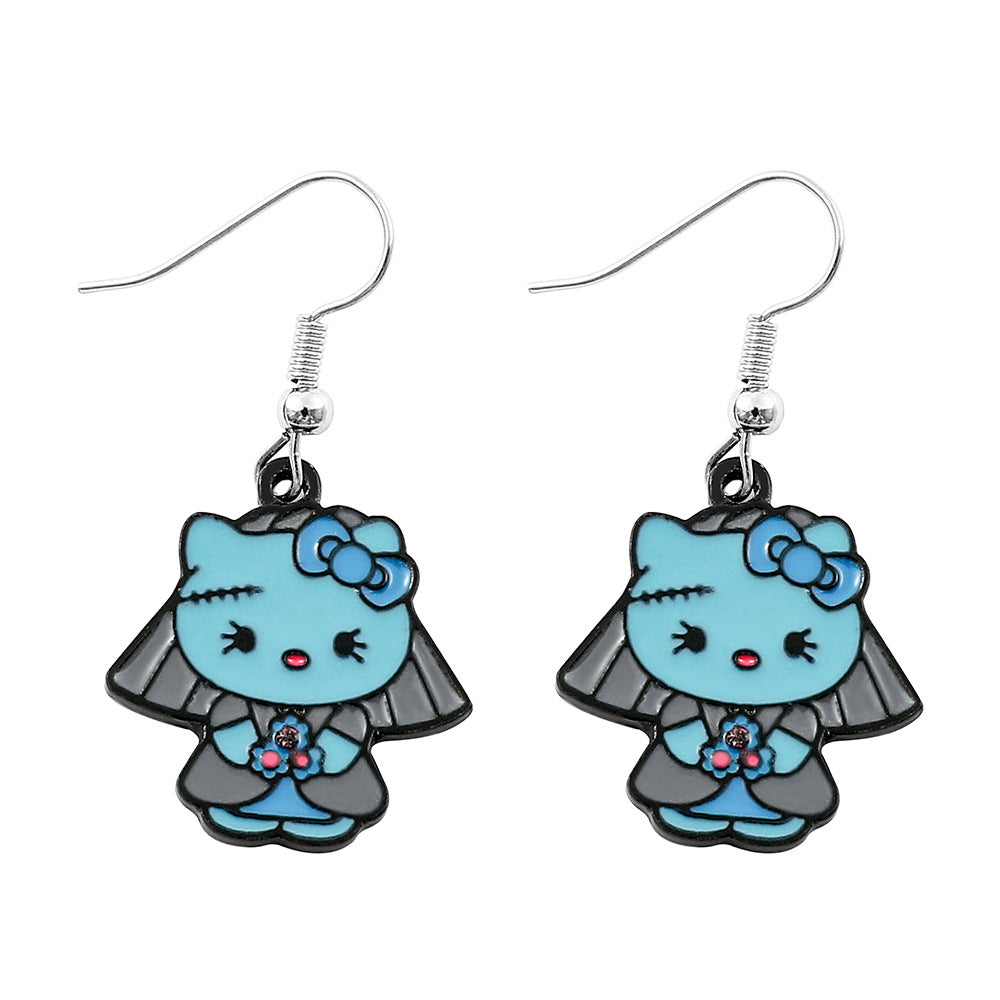 Wholesale Cute Cartoon Kitten Halloween Series Earrings ACCVIP-ES-KeFeng005