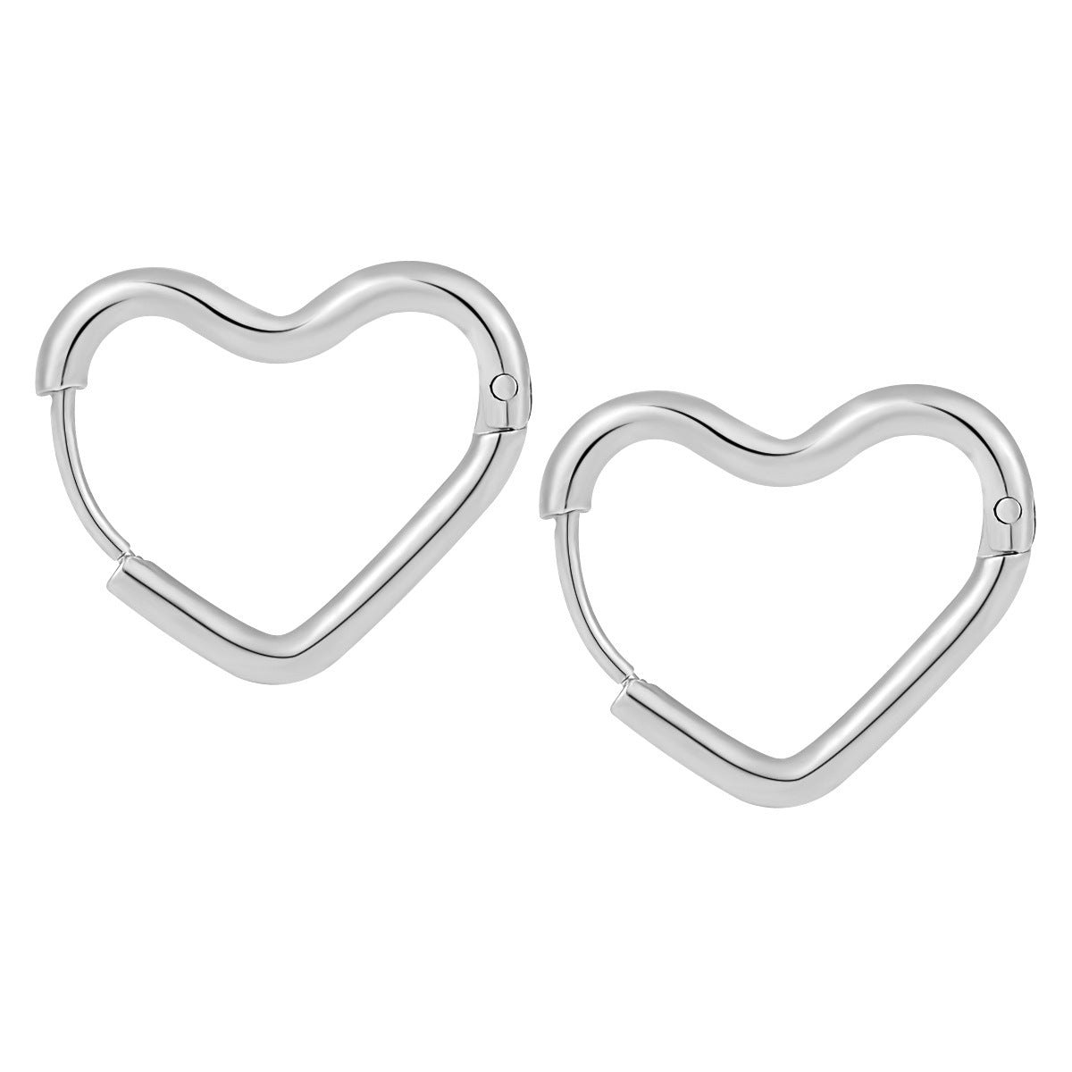 Wholesale  Titanium Steel fresh sweet heart-shaped earrings