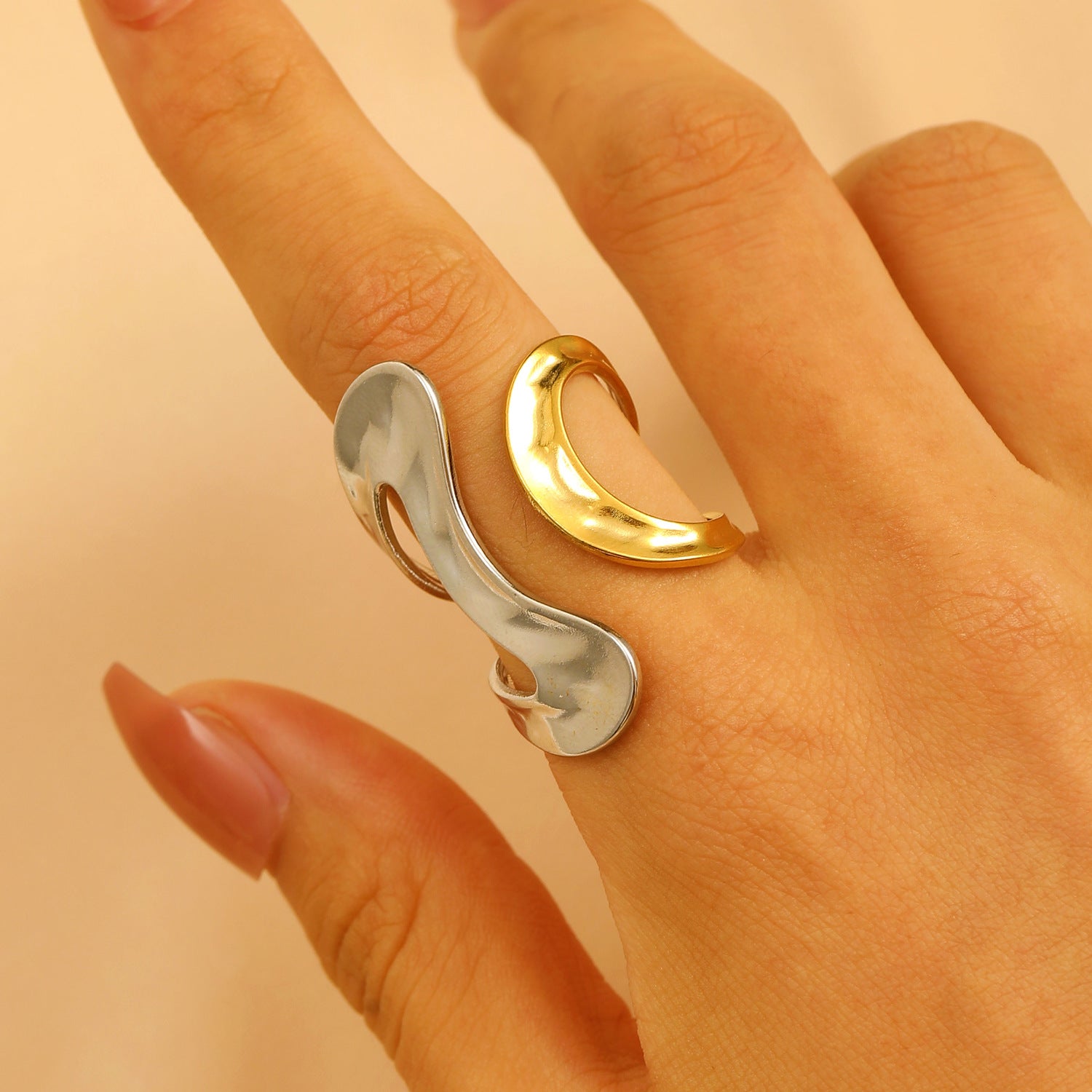 Wholesale Water Wave Open Hydraulic Stainless Steel Ring