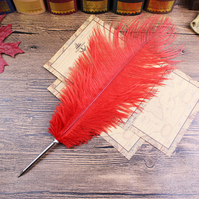 Wholesale  10pcs stationery feather pen ostrich pen ballpoint pen