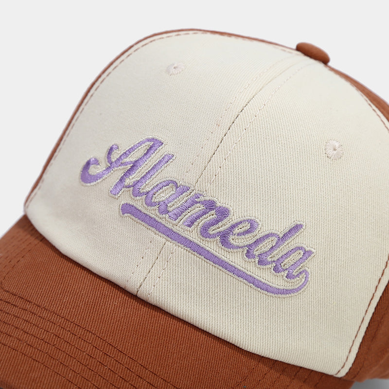 Wholesale  contrast color letter embroidered couple baseball cap