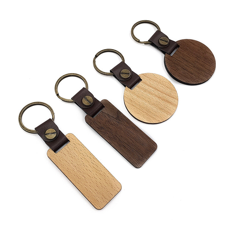 Wholesale PU DIY Wooden Keychain