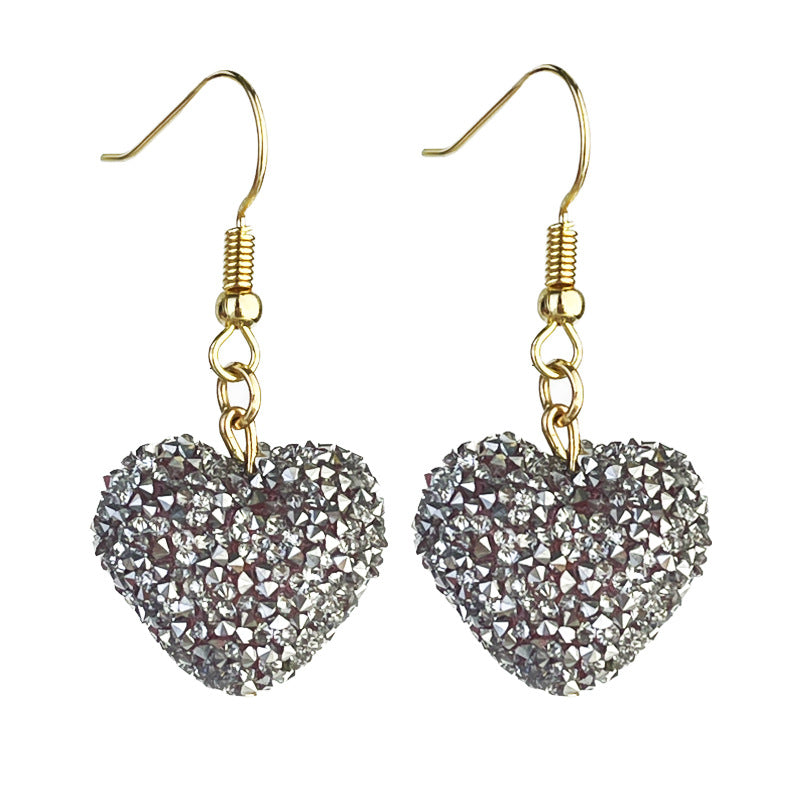 Wholesale 2 Pairs/pack Valentine's Day Love Three-Dimensional Resin Diamond Earrings ACC-ES-HY203