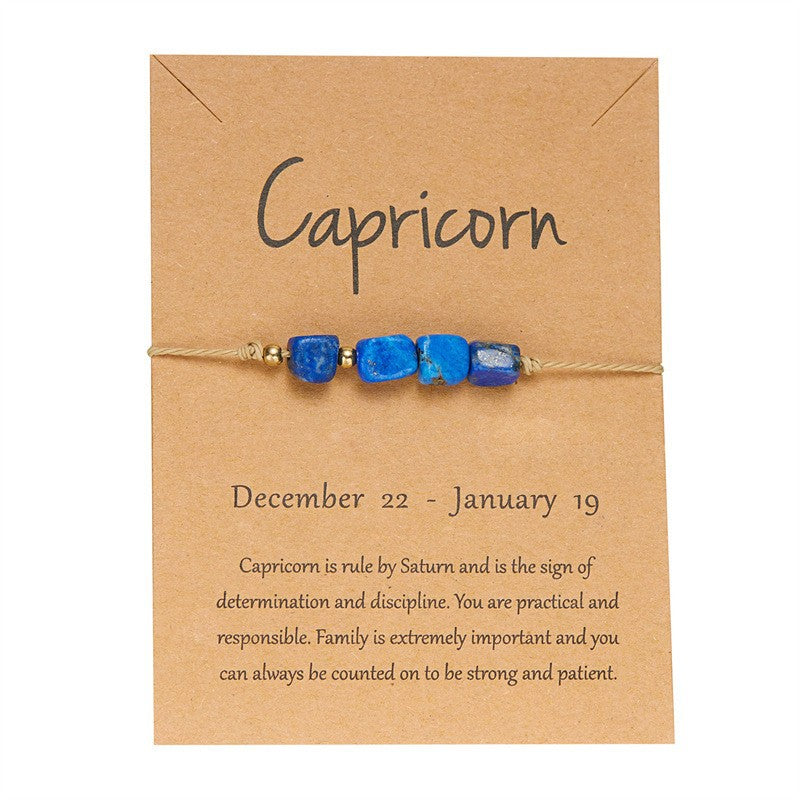 Wholesale Handmade Beaded Zodiac Bracelet In Synthetic Stone Adjustable Unisex Design For Everyday Wear Fashion Accessory