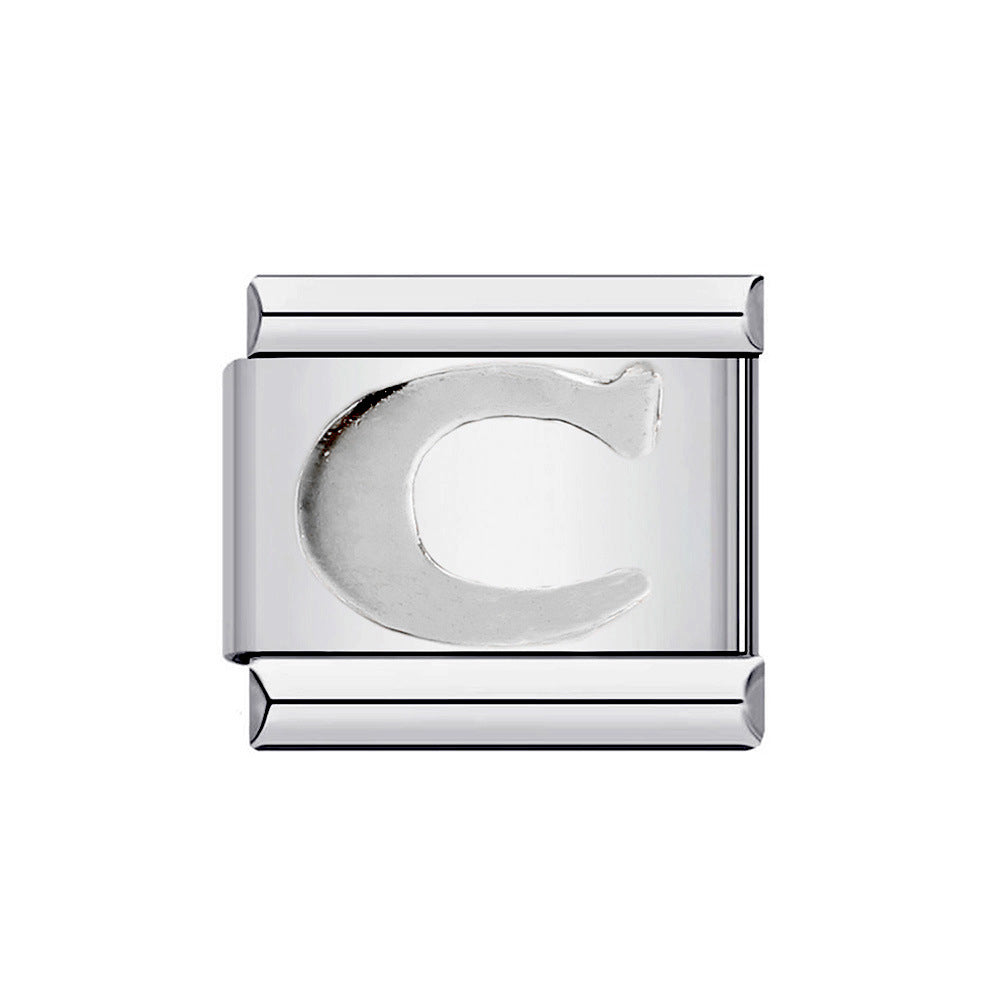 Wholesale Italian Charm Bracelet 9mm DIY Splicing Removable English Letters Stainless Steel Composable Bracelet