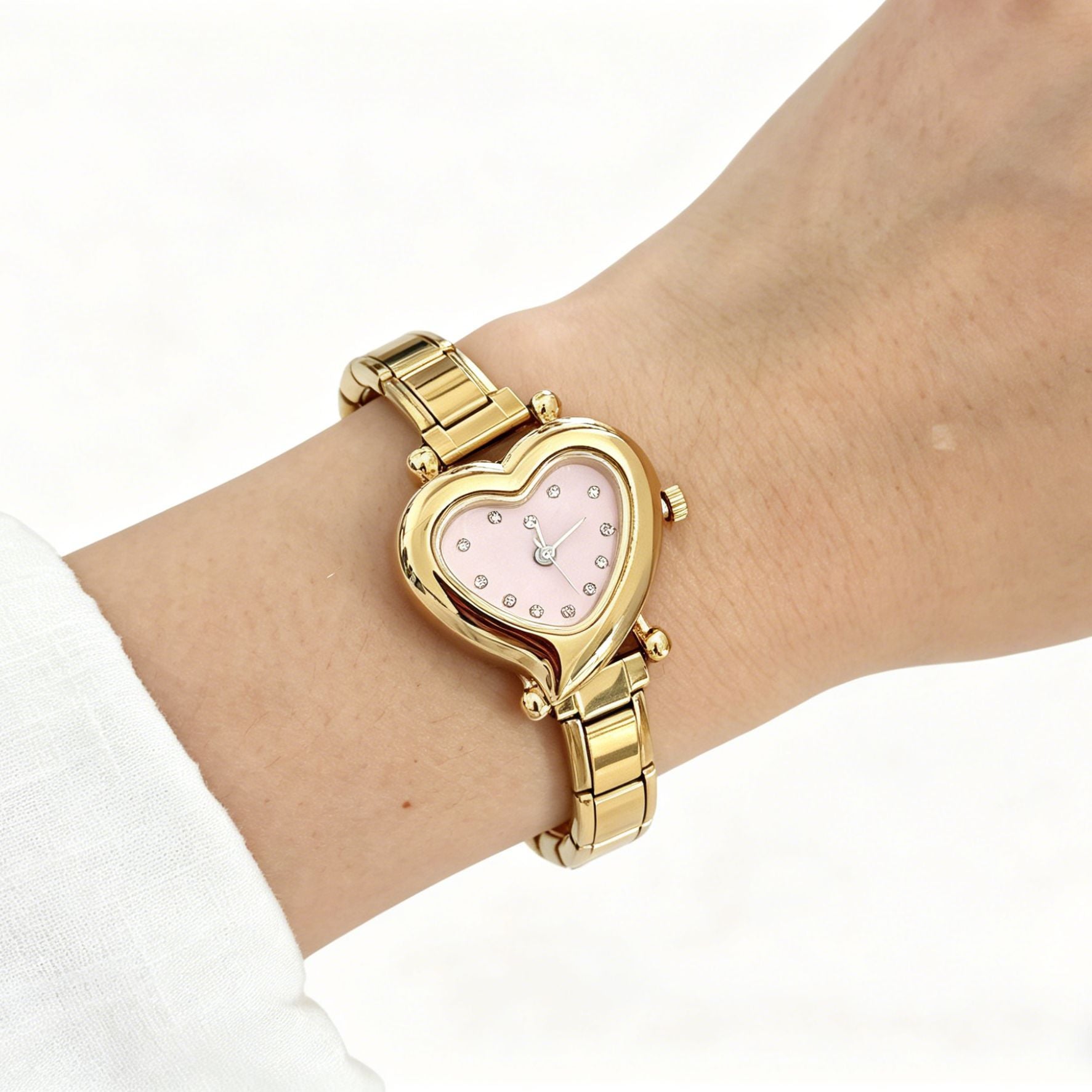 Wholesale Chic DIY Modular Quartz Watch for Women,  Stainless Steel Heart Design,  Fashion Accessory
