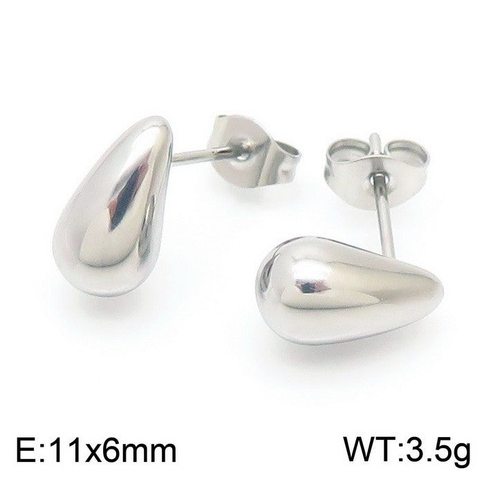 Wholesale Teardrop Shape Solid Titanium Steel Earrings ACC-ES-KaLun001