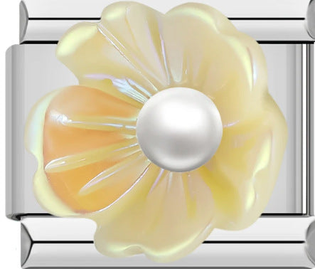 Wholesale Italian Charm Bracelet 9mm DIY Splicing 3D Flower Stainless Steel Composable Bracelet