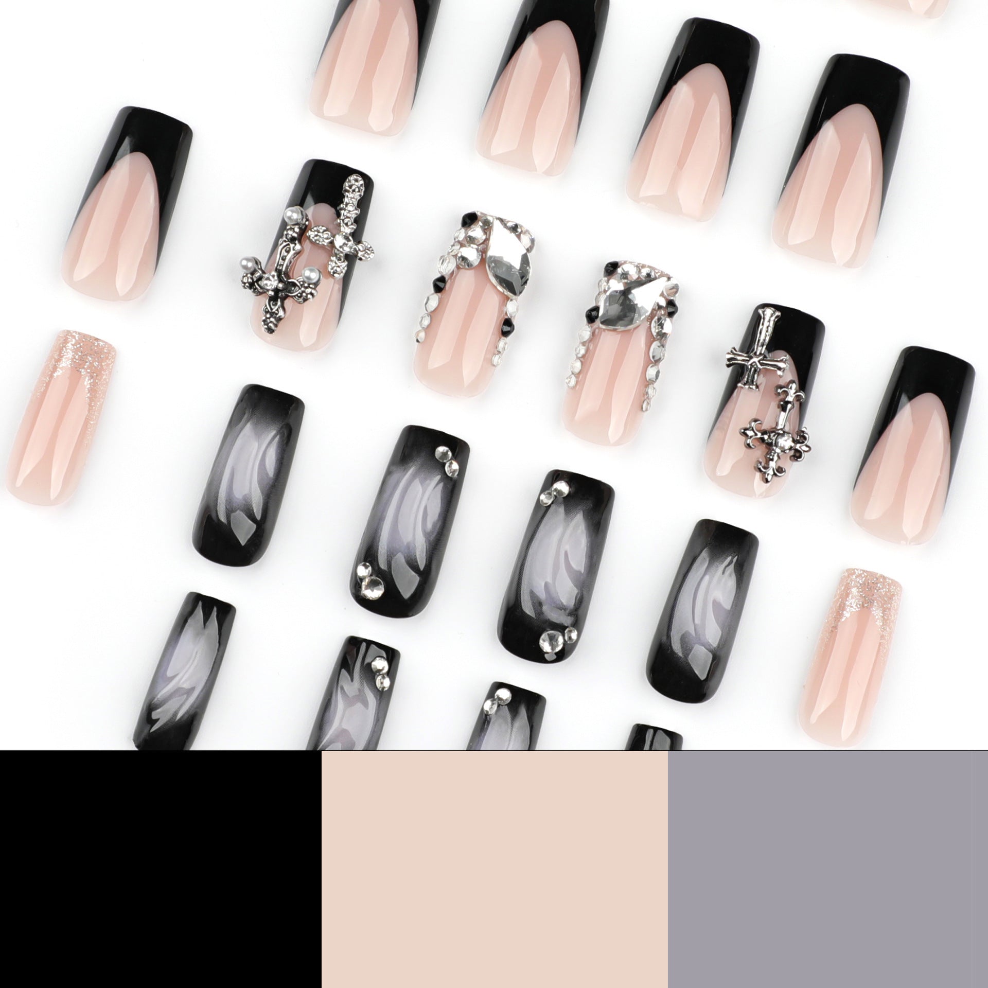 Wholesale 24 Pieces/box Flash Cross 3D Nails Kits Nail Stickers