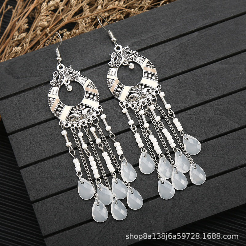 Wholesale alloy ethnic style long earrings