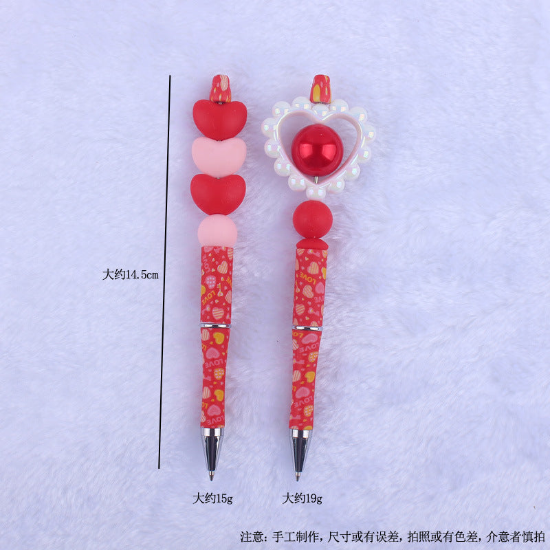 Wholesale Cute cartoon Valentine's Day shape love silicone beaded pen