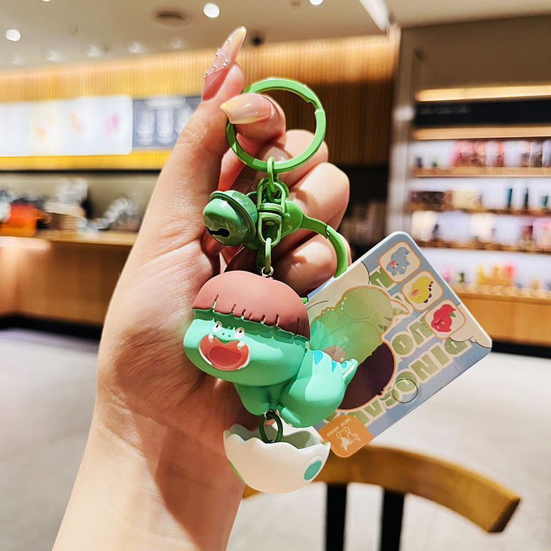 Wholesale Cartoon Dinosaur Holding Egg PVC Soft Keychain ACC-KC-HangLi002