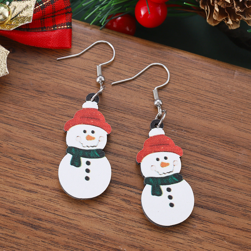 Wholesale Christmas cute gift winter snowman pendant earrings