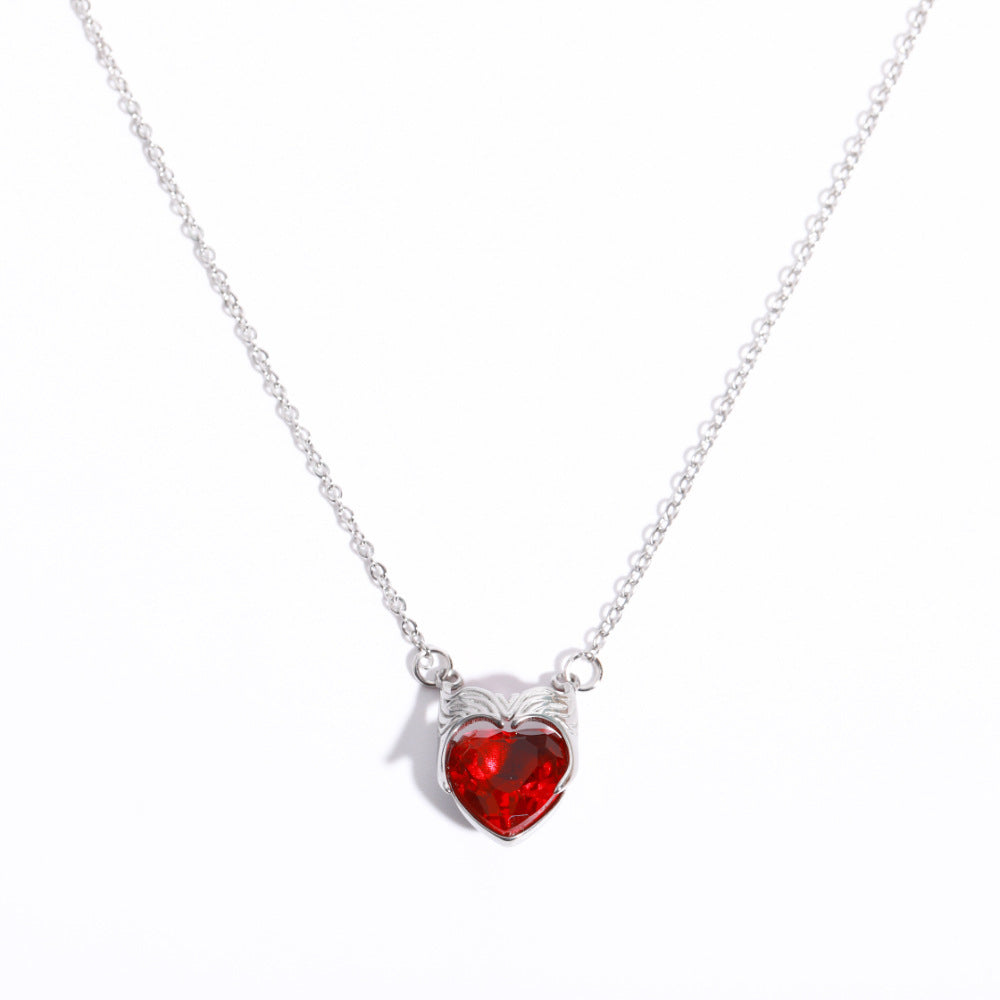 Wholesale Stainless steel  love zircon pendant necklace