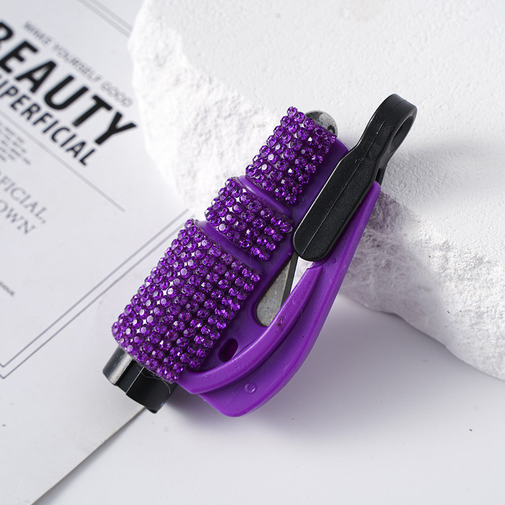 Wholesale Mini Car Hammer Seat Belt Release Keychain with Drill ACCVIP-KC-ZhiYa013