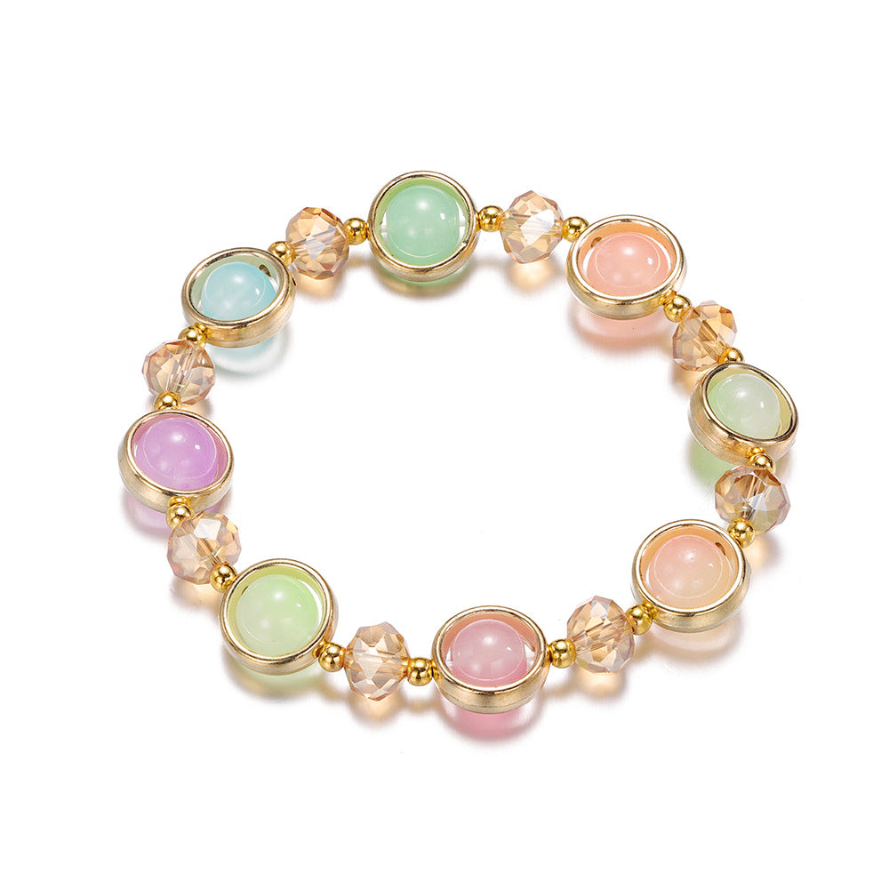 Wholesale Children S Blue And White Gradient Glass Bracelet Fashion Accessory For Everyday Wear