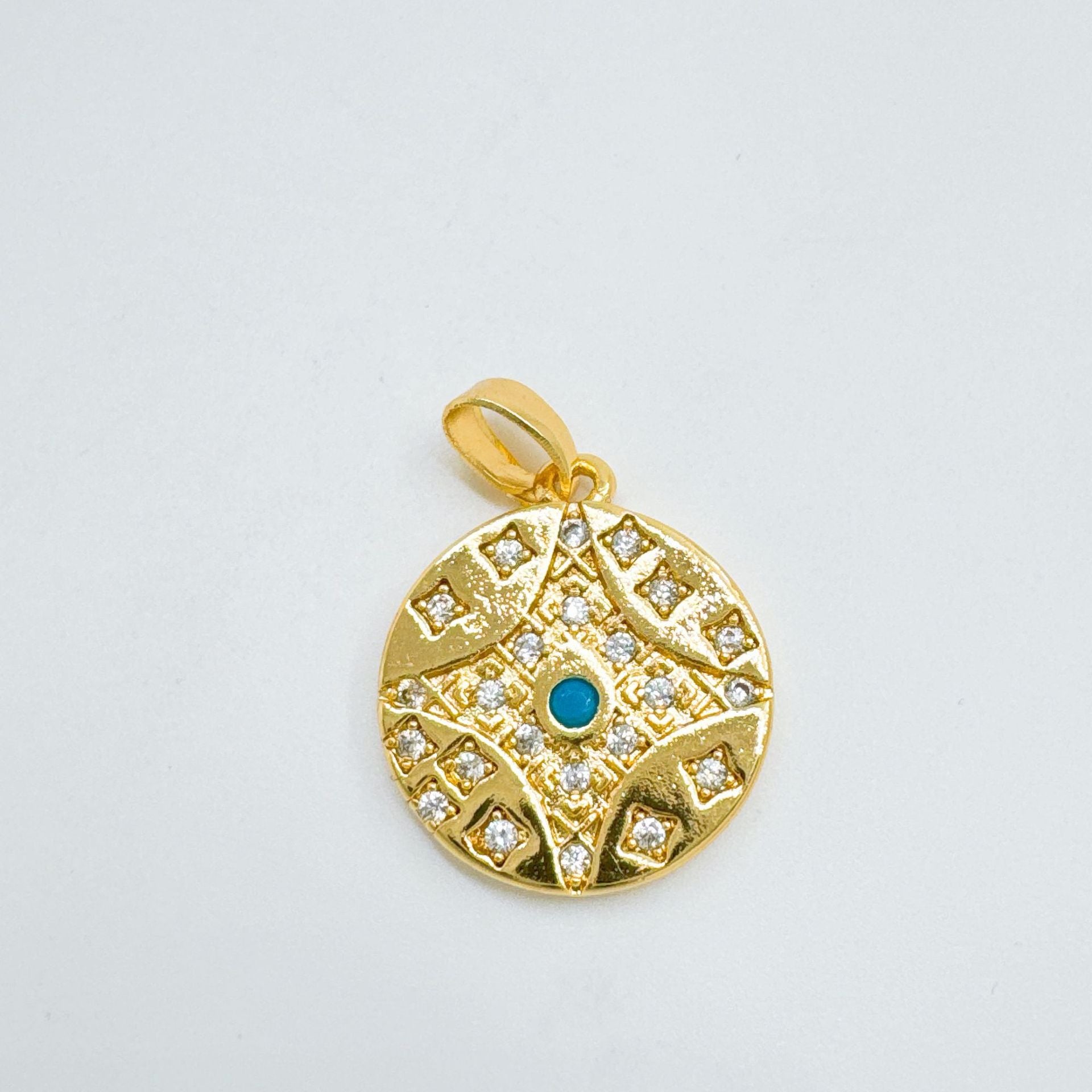 Wholesale Hip-Hop Ins Style Gold Plated Zircon Pendant Necklace for Women Fashion Accessory Boutique Resale
