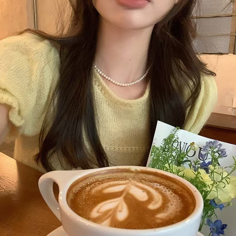 Wholesale Vintage Pearl Necklace for Women Korean Style Minimalist Elegant Versatile Choker Clavicle Chain Long Necklace for Women