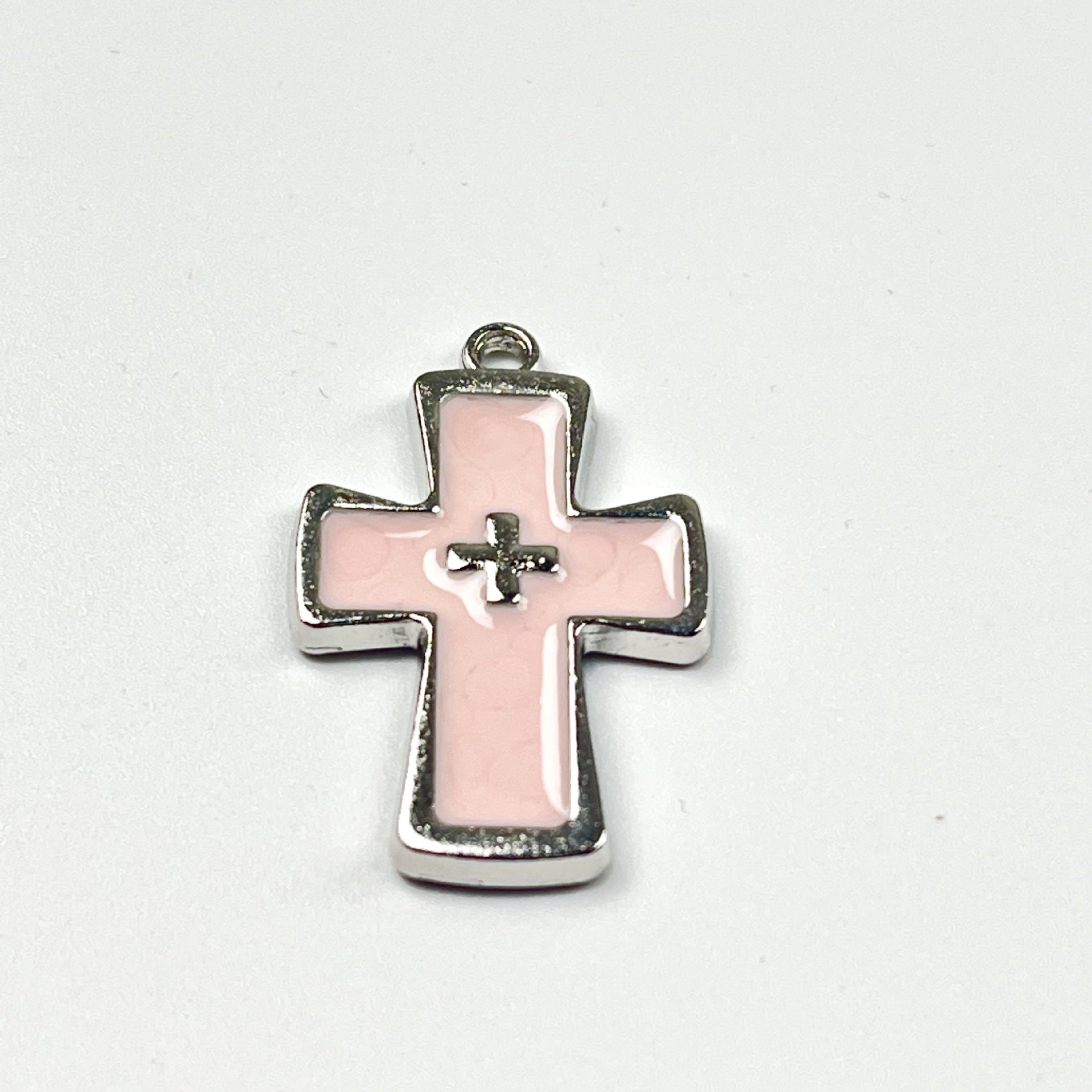 Wholesale Pink Electroplated Zinc Alloy Cross Necklace Gothic Punk Style Fashion Accessory