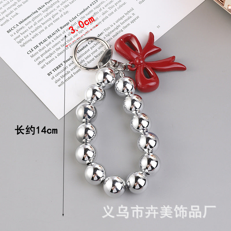 Wholesale Double-sided butterfly acrylic beaded keychain