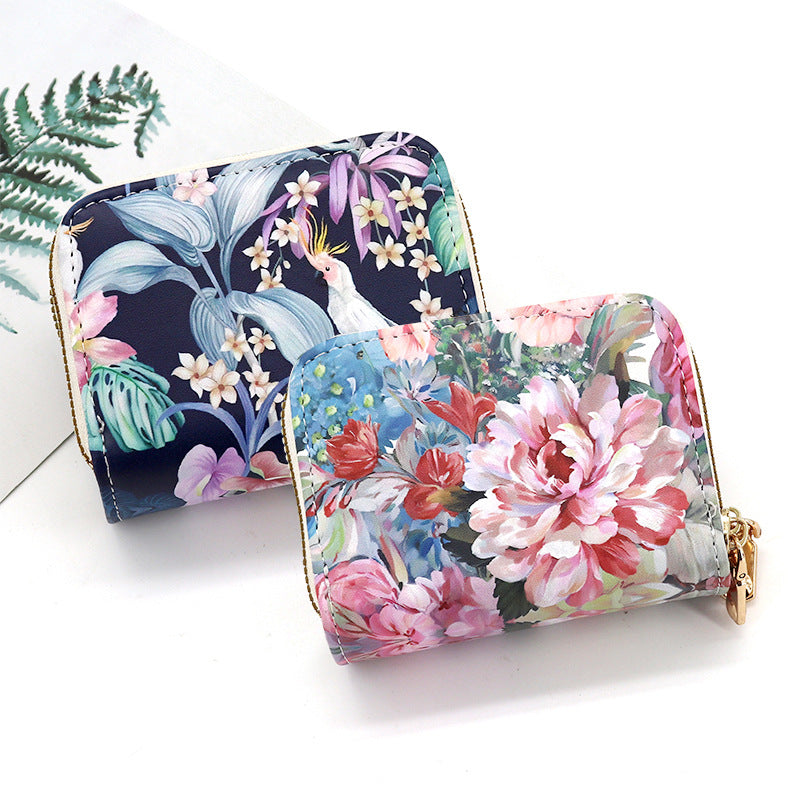 Wholesale Flower Card Holder Multi-card Slot Multi-function Zipper Wallet ACC-WT-BiLH010