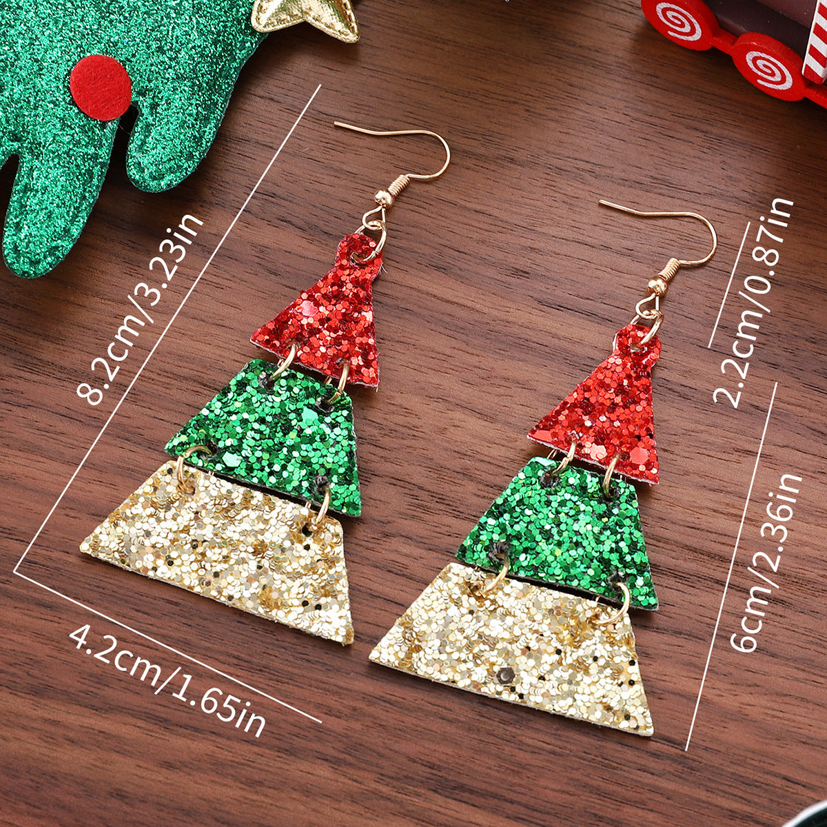 Wholesale Sequin Leather Christmas Earrings ACC-ES-ChuLian100