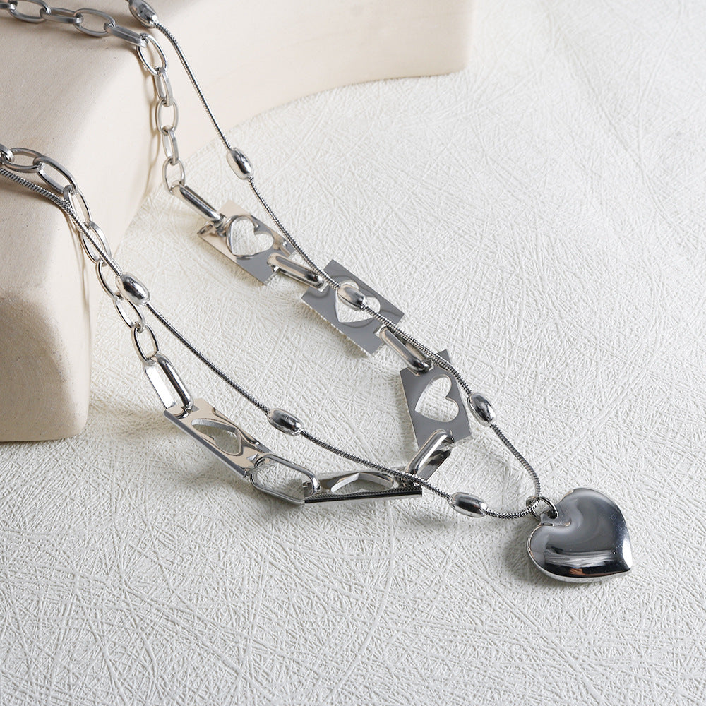 Wholesale Stainless steel double-layered clavicle chain bracelet