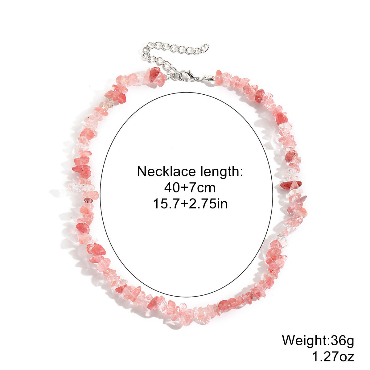 Wholesale  Necklace Bohemian Style Colorful Gravel Ins Necklace Women' s Natural Stone Beaded Necklace