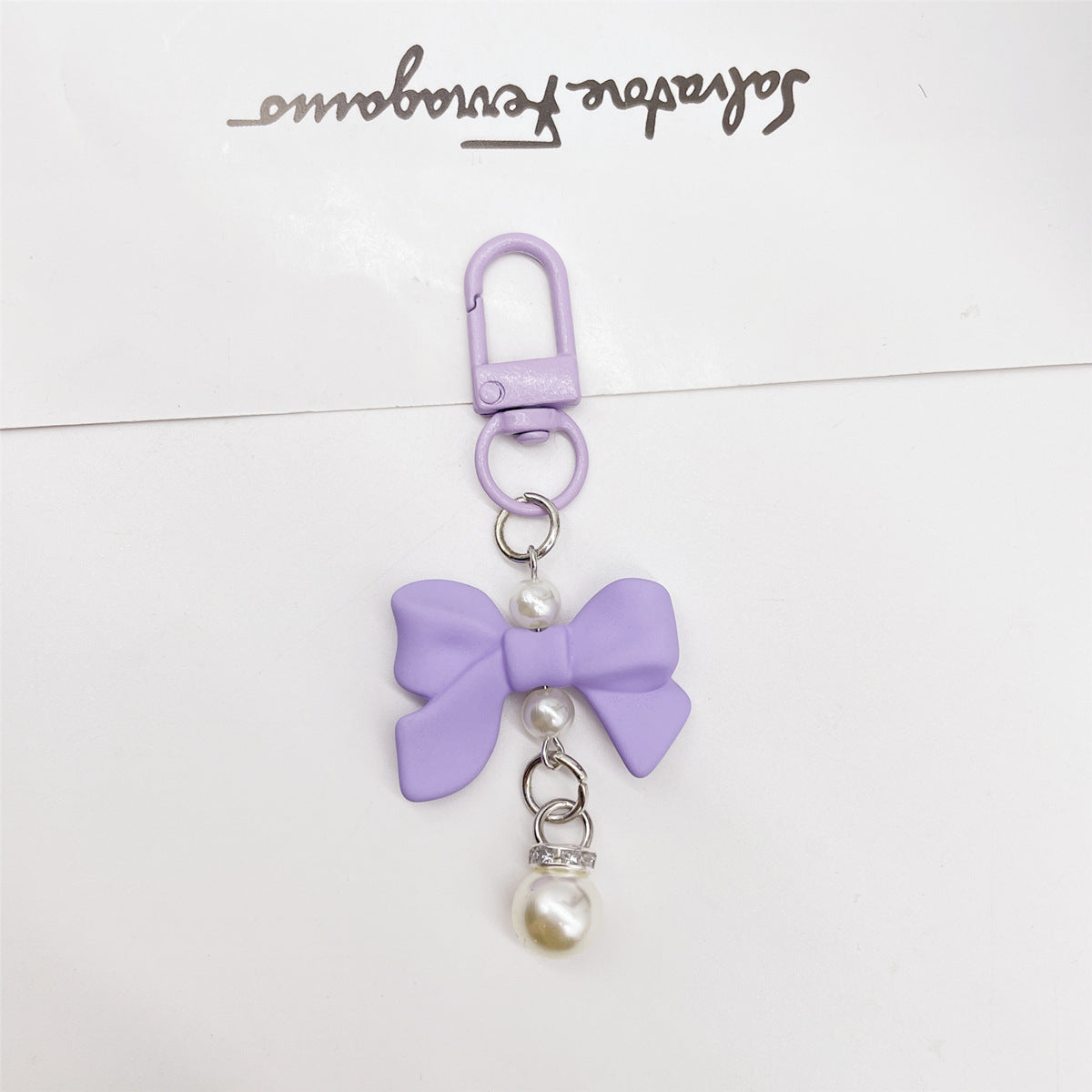 Wholesale Candy Colored Bowknot Texture Keychain Bag Charm Phone Accessory Gift