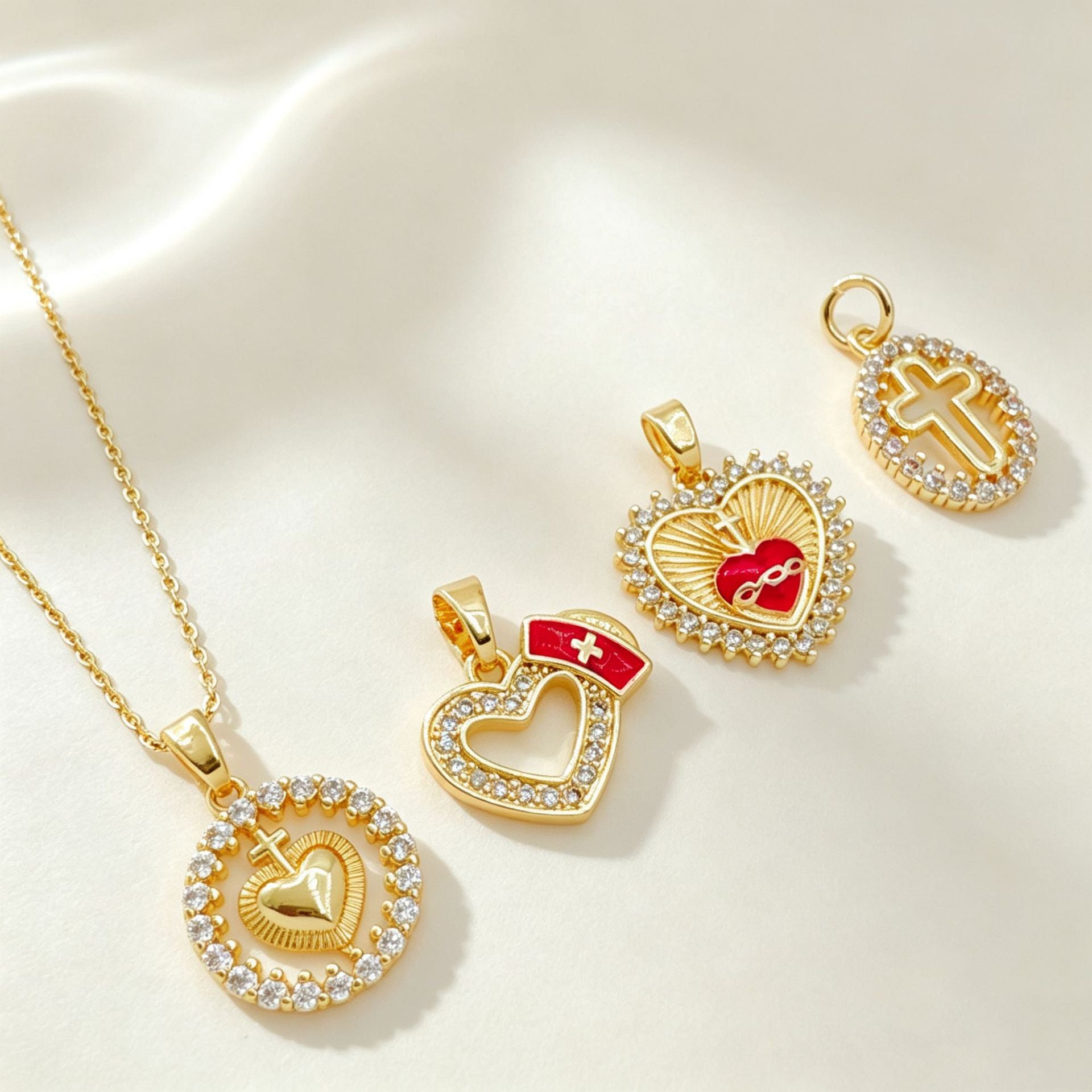 Wholesale Love Cross Pendant Necklace Copper Gold-Plated Fashion Accessory for Women Boutique Resale