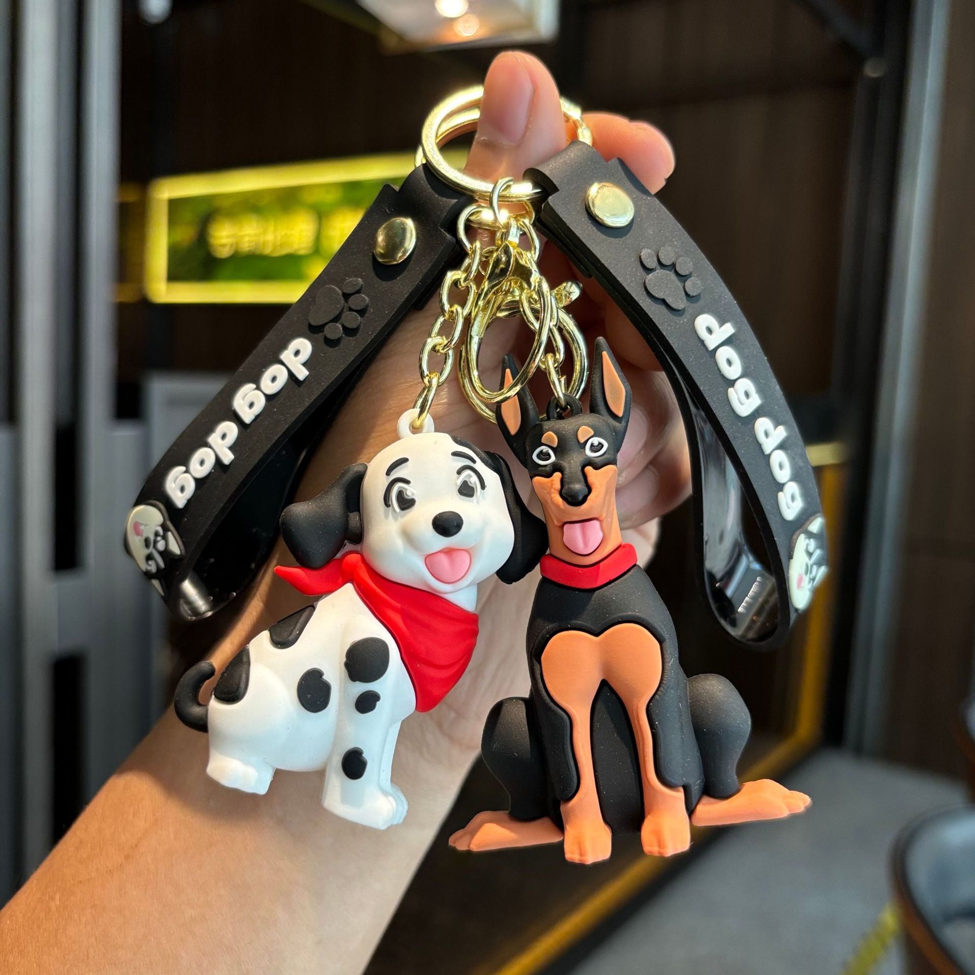 Wholesale Cartoon Husky Dog Keychain - Soft PVC 3D Bag Charm and Car Key Accessory