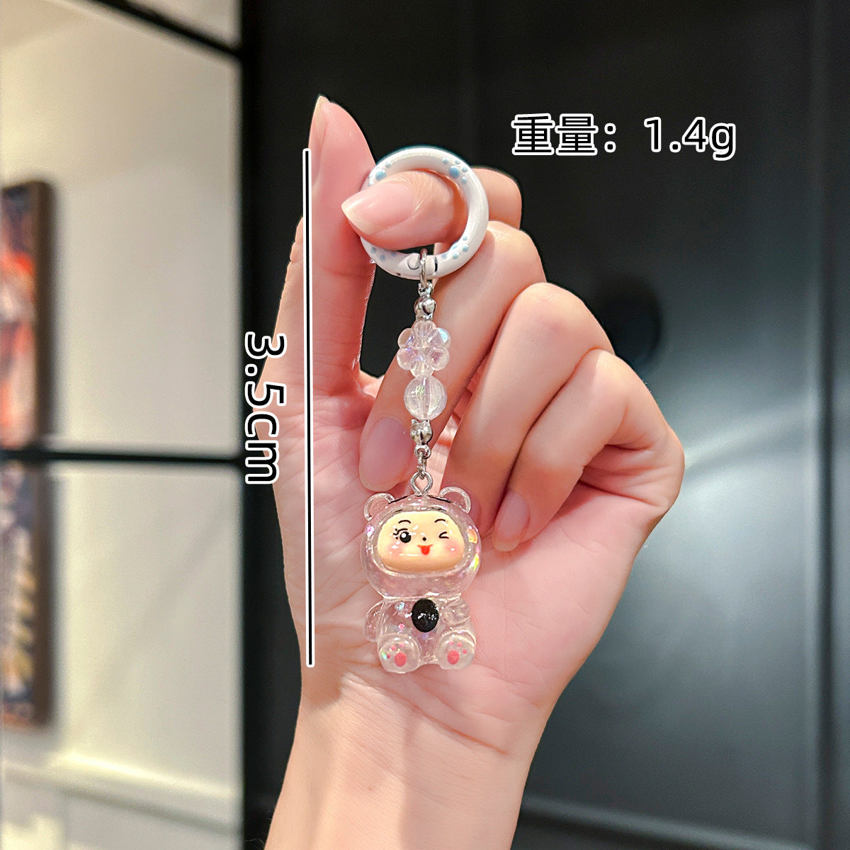 Wholesale Creative Transparent Frog Baby Keychain