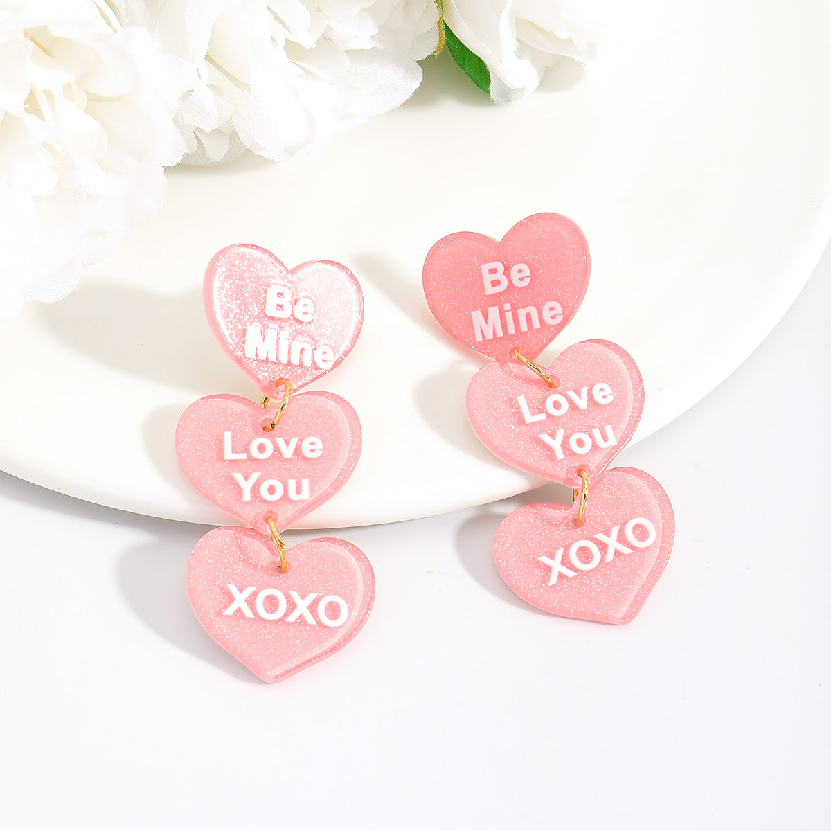 Wholesale Acrylic Valentine' s Day Earrings