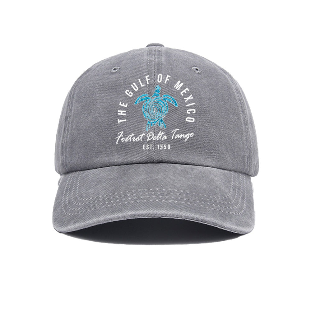 Wholesale Washed cotton printed distressed baseball cap