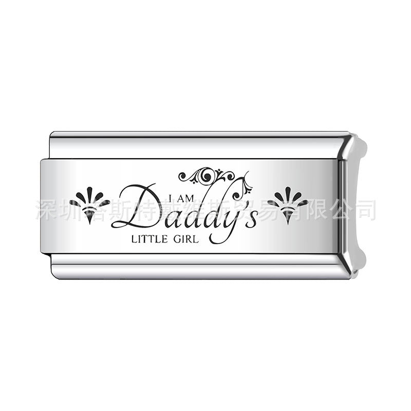 Wholesale   Italian Charm Bracelet 9mm DIY Home Laser Engraving Long Series Creative Stainless Steel Composable Bracelet