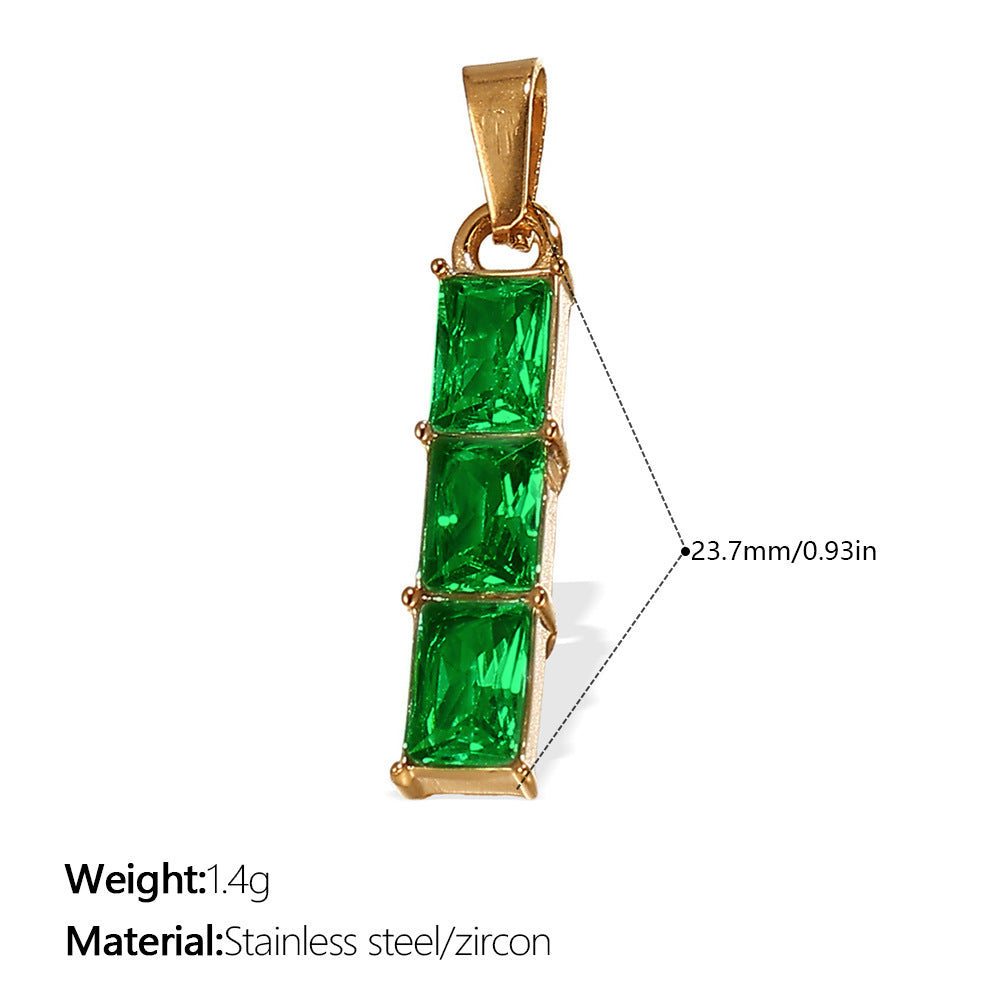 Wholesale 18K gold plated geometric colored gemstone rectangular five-pointed star   Charms