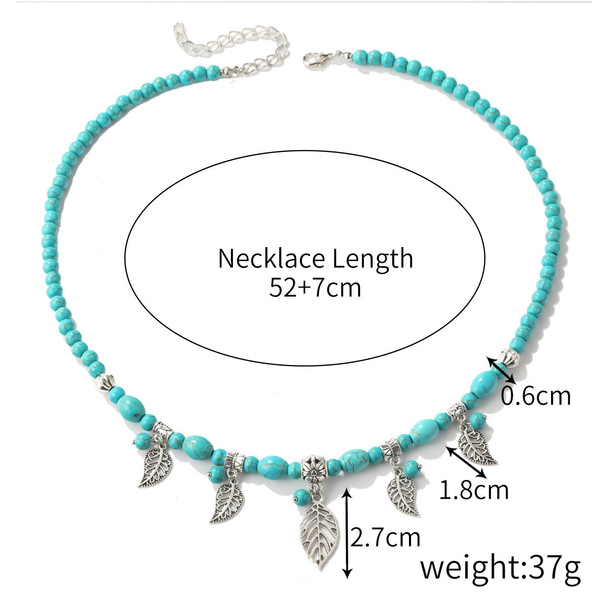Wholesale Natural Turquoise Beaded Bohemian Ethnic Style Double-Layer Necklace